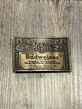 Vintage Brass Budweiser Belt Buckle A-168